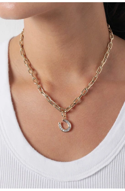 Adina Reyter 14k Yellow Gold Diamond Baguette Horseshoe Pendant In Yellow Gold