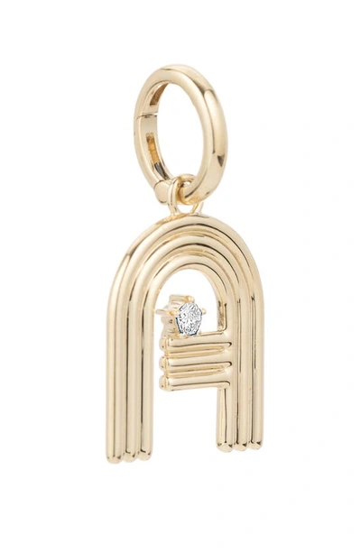 Shop Adina Reyter Groovy A Initial Diamond Pendant Charm In Yellow Gold