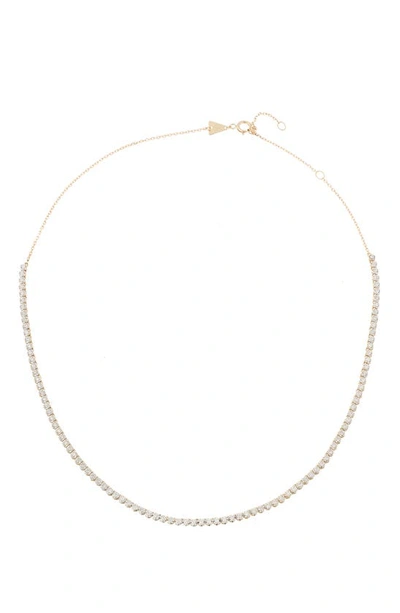 Shop Adina Reyter Half Riviera Diamond Necklace In Yellow Gold