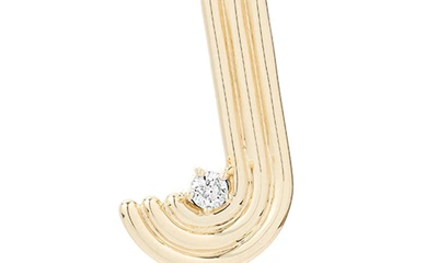 Shop Adina Reyter Groovy J Initial Diamond Pendant Charm In Yellow Gold