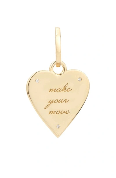 Adina Reyter 14k Yellow Gold Make Your Move Diamond Cluster Heart Charm Pendant In Yellow Gold