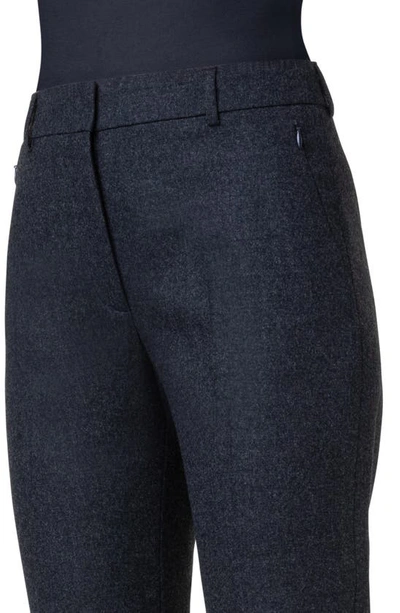 Shop Akris Marilyn Wool Stretch Flannel Pants In 098 Charcoal