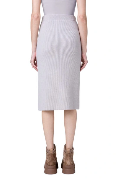 Shop Akris Cashmere Rib Sweater Skirt In 033 Greige