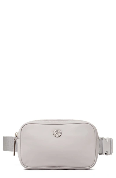 Shop Tory Burch Virginia Nylon Belt Bag In Bay Gray