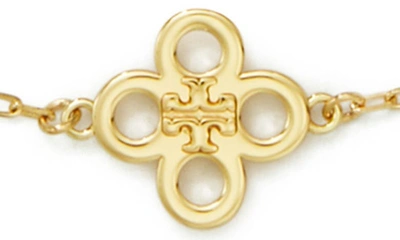 Tory Burch Kira Clover Station Necklace In Tory Gold