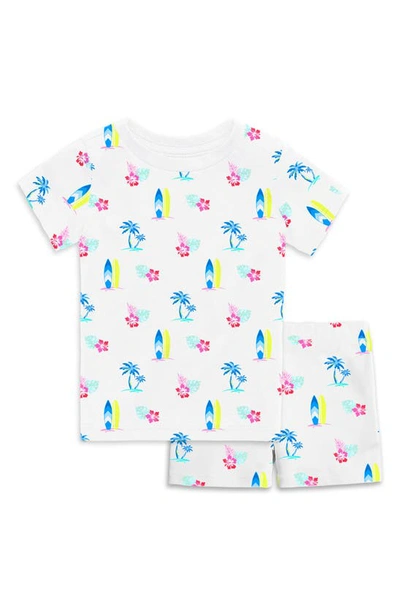 Shop 1212 Kids' The Organic Cotton Two-piece Short Pajamas In Surfs Up