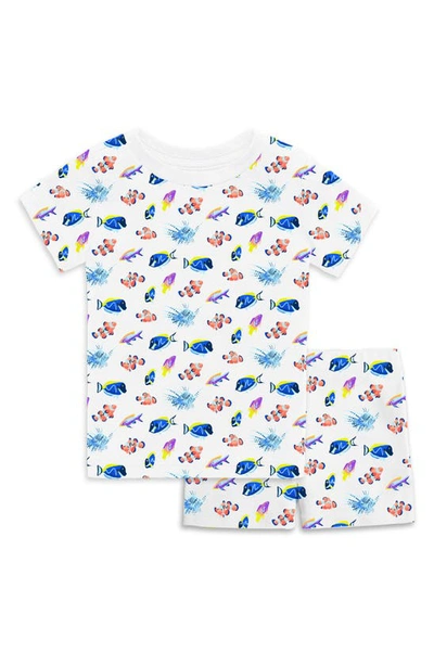 Shop 1212 Kids' The Organic Cotton Two-piece Short Pajamas In Tropical Fish