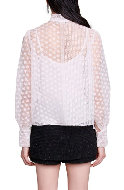 Shop Maje Citella Broderie Anglaise Shirt In White