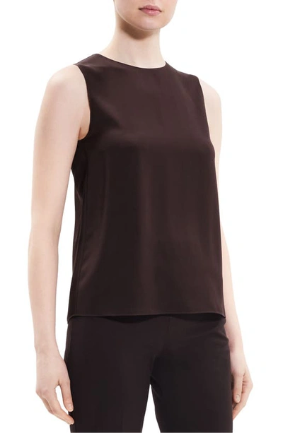 Shop Theory Sleeveless Silk Blouse In Mink