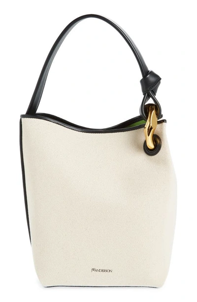 Shop Jw Anderson The Chain Canvas Bucket Bag In Natural