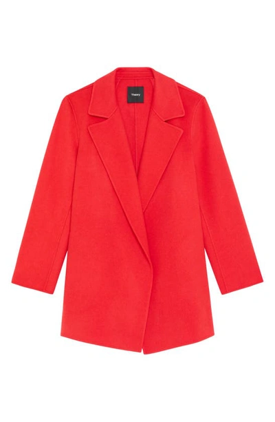 Theory Clairene New Divide Wool-cashmere Jacket In Geranium
