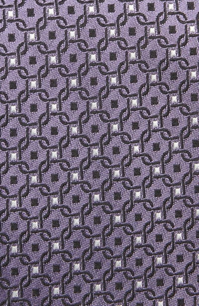 Shop Zegna Ties Cento Fili Links Jacquard Silk Tie In Purple
