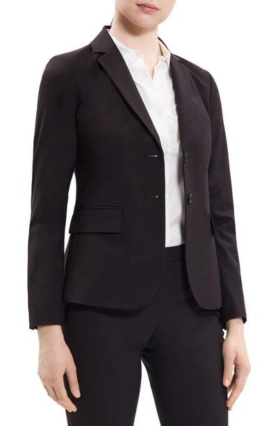 Shop Theory Carissa Stretch Wool Classic Suit Jacket In Mink