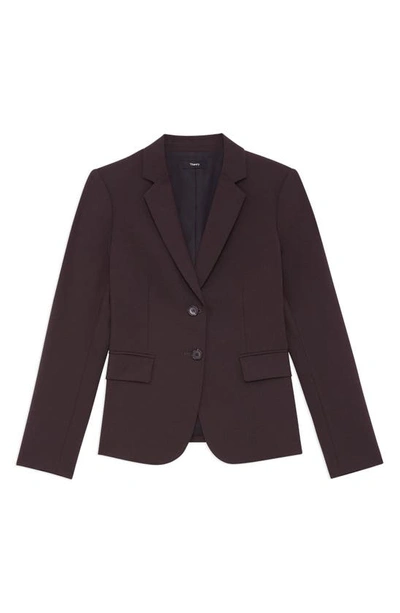 Theory Carissa Stretch Wool Classic Suit Jacket In Mink