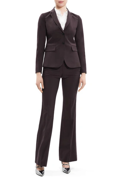 Theory Carissa Stretch Wool Classic Suit Jacket In Mink