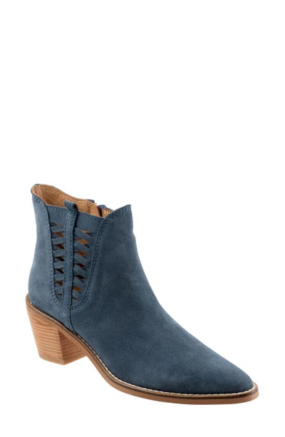 Shop Bueno Veronika Bootie In Indigo Suede