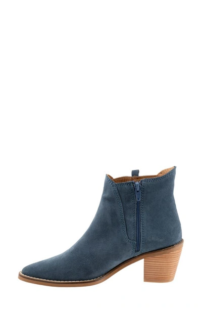 Shop Bueno Veronika Bootie In Indigo Suede