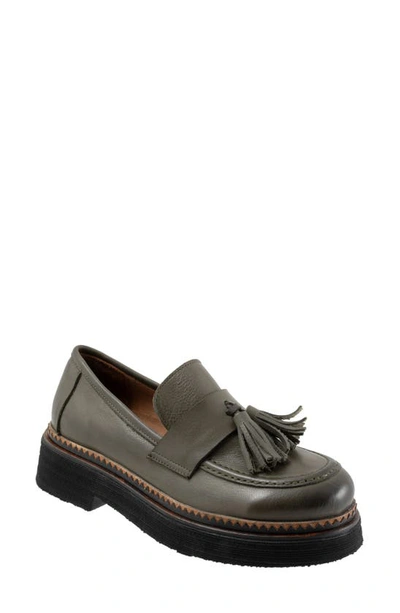 Shop Bueno Gillian Tassel Platform Loafer In Green Khaki