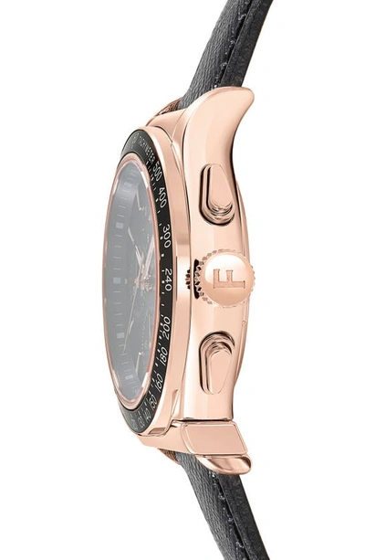Shop Ferragamo 1927 Chronograph Leather Strap Watch, 38mm In Ip Rose Gold