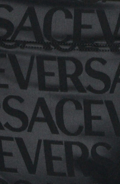Shop Versace Logomania Underwire Bra In Black