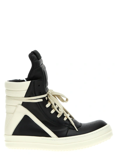 Shop Rick Owens Geobasket Sneakers White/black