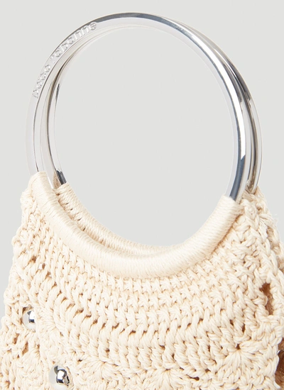 Shop Paco Rabanne Women Beaded Crochet Tote Bag In White