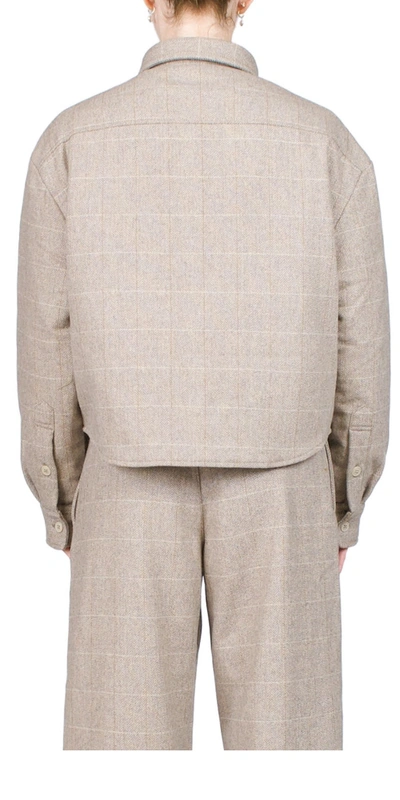 Denimist Cropped Checked Herringbone Wool-blend Jacket