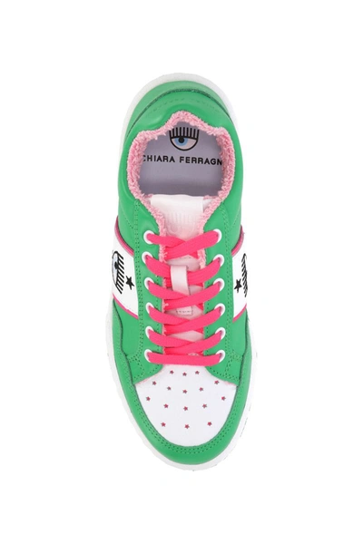 Shop Chiara Ferragni Sneakers In Green/pink Fluo