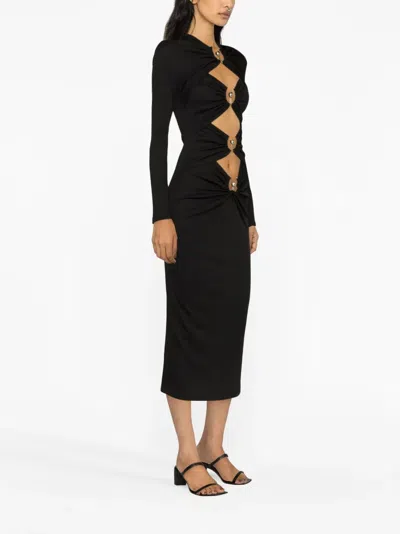 Christopher Esber Orbit Cut-out Midi Dress In Black Polyester In Black