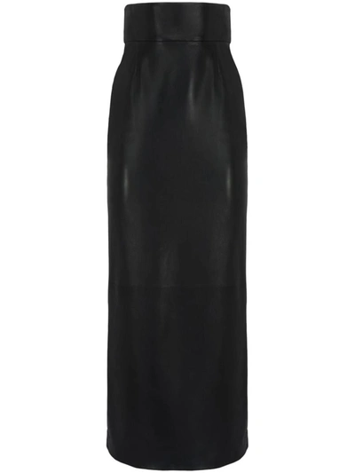 Shop Alexander Mcqueen Leather Bustier Skirt In Black