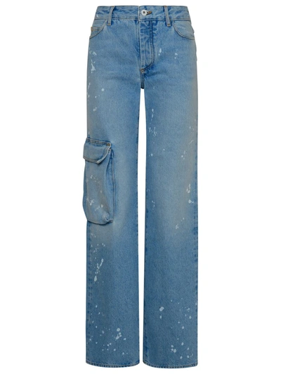Shop Off-white Blue Cotton Jeans In Light Blue
