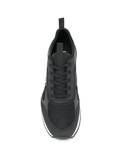 Shop Ea7 Logo Sneakers In Black