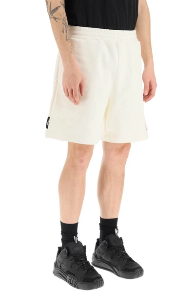 Shop Msgm Cotton Bermuda Shorts In White