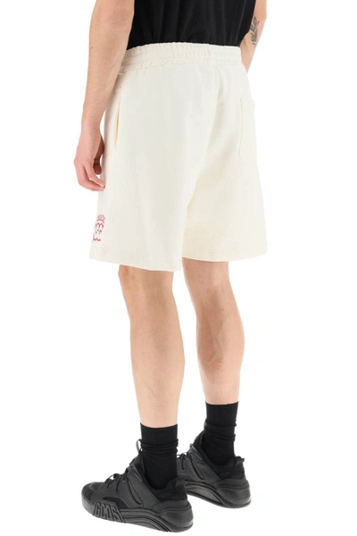 Shop Msgm Cotton Bermuda Shorts In White