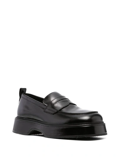 Shop Ami Alexandre Mattiussi Ami Paris Leather Loafer Shoes In Black