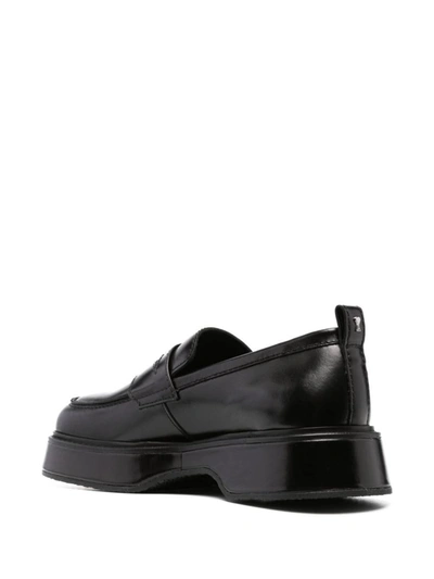 Shop Ami Alexandre Mattiussi Ami Paris Leather Loafer Shoes In Black