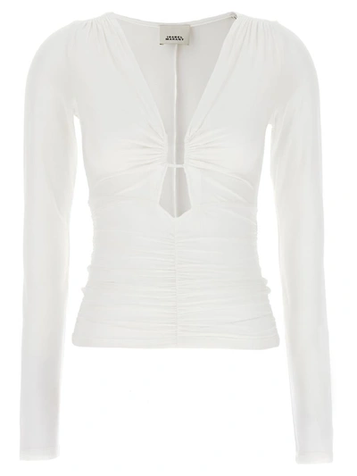 Shop Isabel Marant Top 'laura' In White