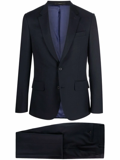 Shop Paul Smith Fitted Single-breasted Suit In Very Dark Navy