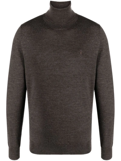 Shop Polo Ralph Lauren Long Sleeve Turtle Neck Pullover Clothing In Brown