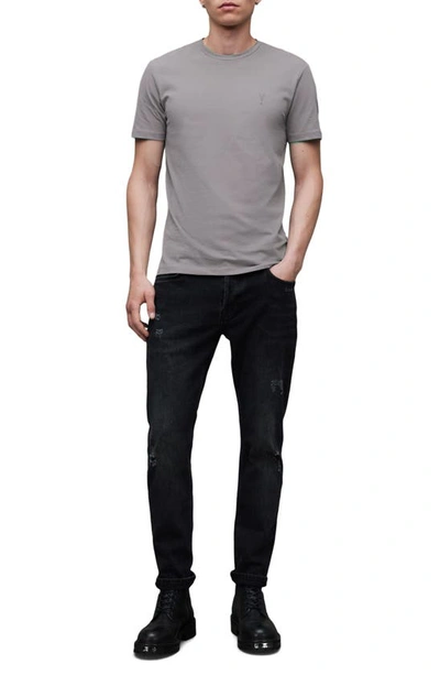 Shop Allsaints Brace Tonic Slim Fit Cotton T-shirt In Aluminum Grey