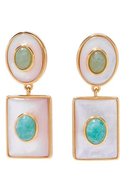 Shop Lizzie Fortunato Ethereal Pool Drop Earrings In White