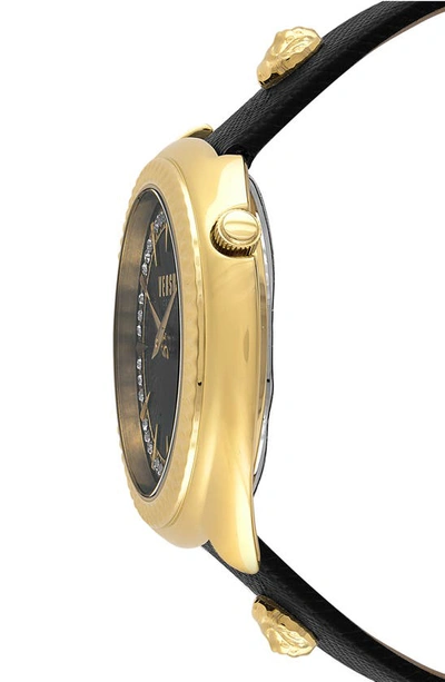 Shop Versus Tortona Leather Strap Watch, 38mm In Ip Yellow Gold