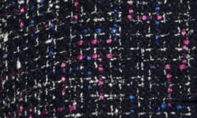 Sandro Vicky Tweed Cropped Jacket In Black/ Blanc / Blue