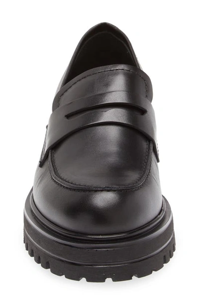 Shop La Canadienne Reese Platform Penny Loafer In Black Leather