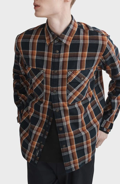 Shop Rag & Bone Engineered Japanese Plaid Shirt Jacket In Bluplaid
