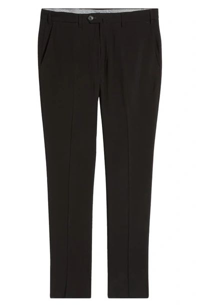 Shop Emporio Armani Flat Front Trousers In Black