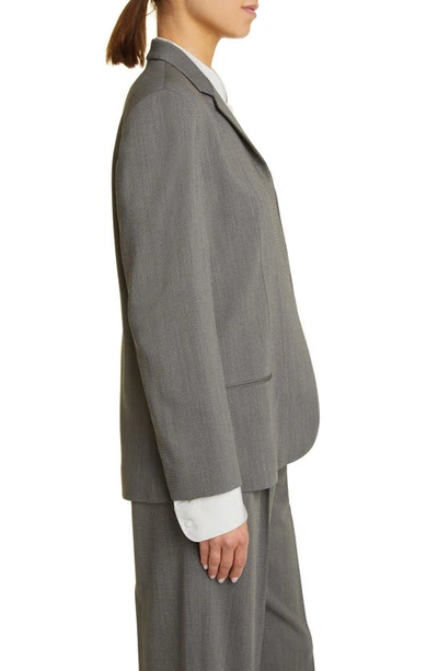 Shop The Row Scilla Virgin Wool Blend Jacket In Grey Melange