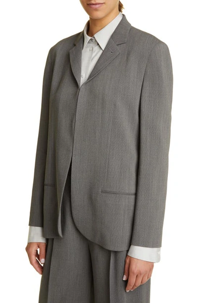 Shop The Row Scilla Virgin Wool Blend Jacket In Grey Melange