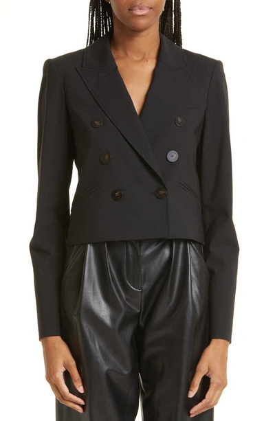 Shop Veronica Beard Nevis Wool Blend Crop Jacket In Black