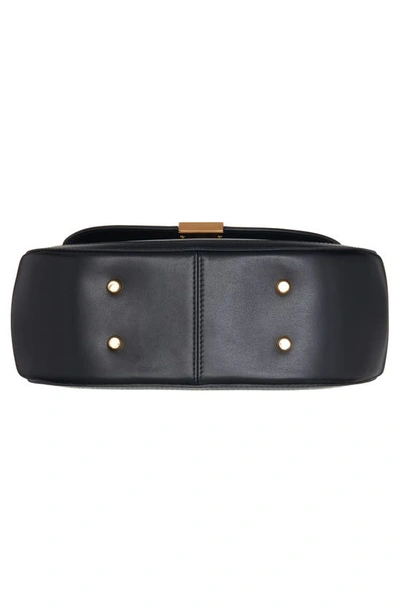Shop Versace Medium Greca Goddess Leather Top Handle Bag In Black- Gold